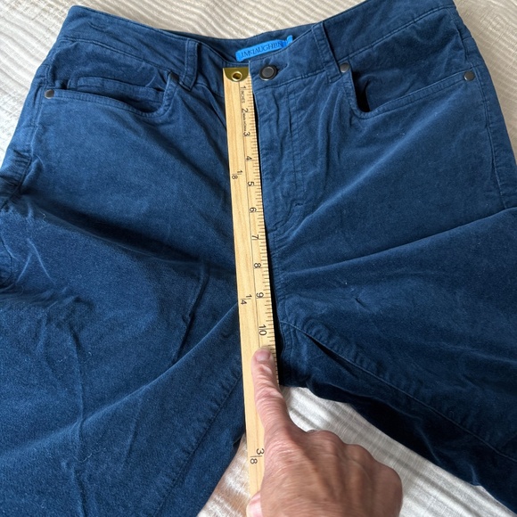 J MCLAUGHLIN WATSON PANTS VELVET STRETCH 5 POCKET SLIM FIT ZIP CLOSURE NAVY 6 - Picture 8 of 10